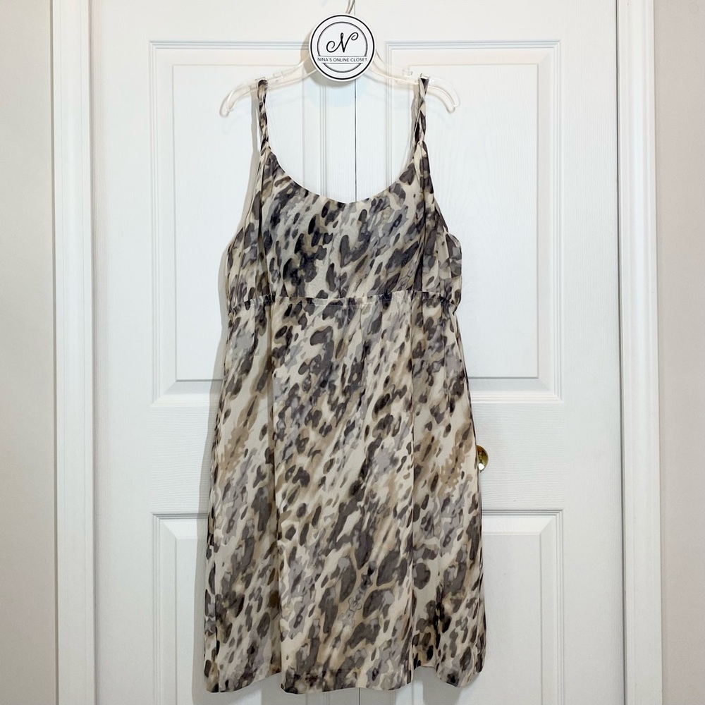 COVINGTON Petite Women’s Summer Dress Spaghetti Straps Brown/Beige Size 14P